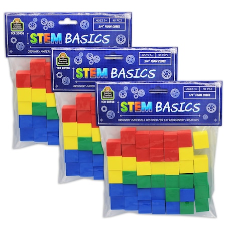 Teacher Created Resources STEM Basics Multicolor 3/4in Foam Cubes, 120PK 20938